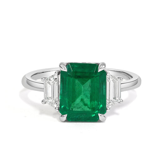 Portia - Emerald and Diamond Trilogy Ring image 0
