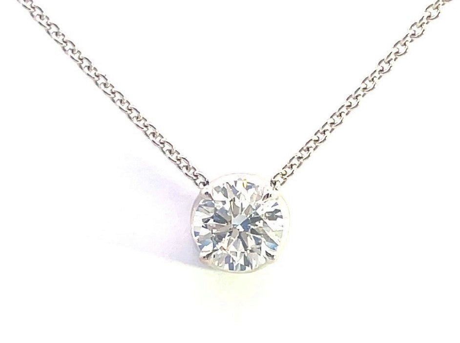 Round Brilliant Cut Diamond Slider Pendant image 0