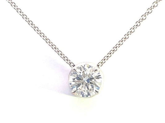 Round Brilliant Cut Diamond Slider Pendant image 0