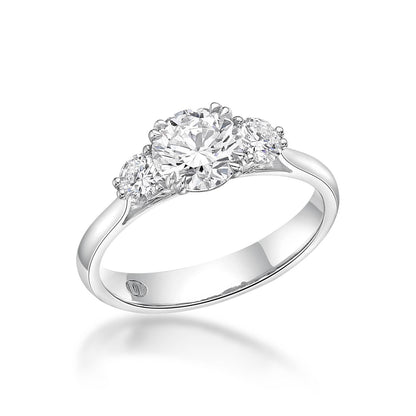 Pallas - Round Brilliant Cut Diamond Trilogy Engagement Ring image 1
