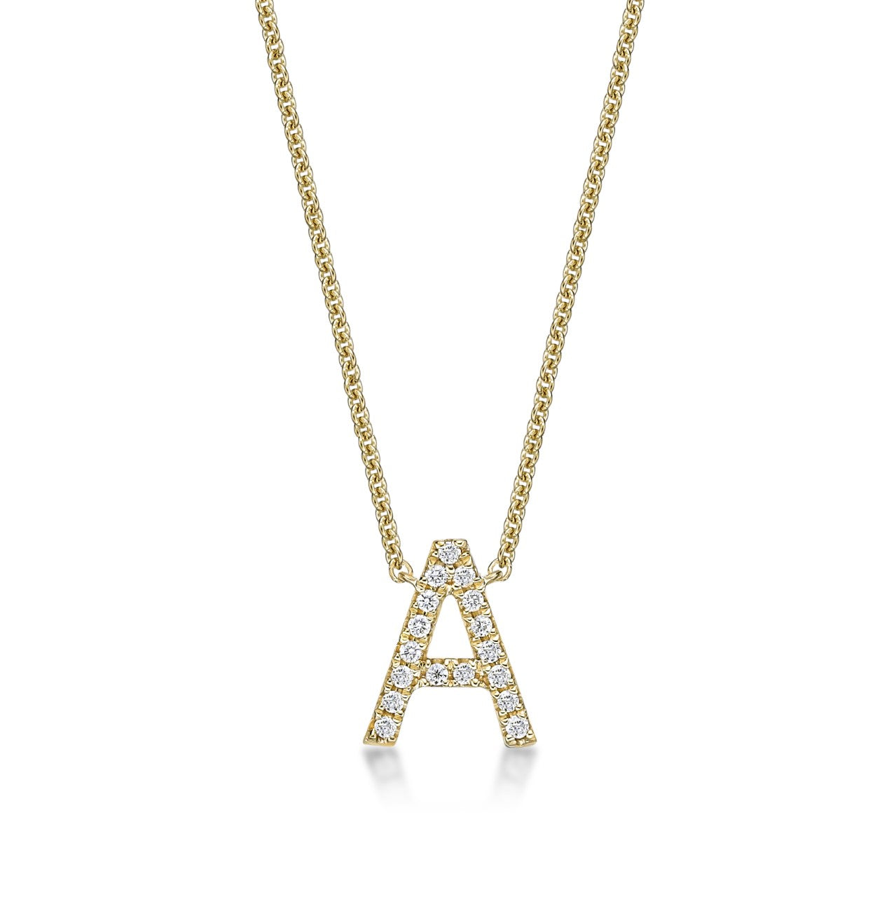 9K Round Brilliant Cut Diamond Initial Pendant image 0