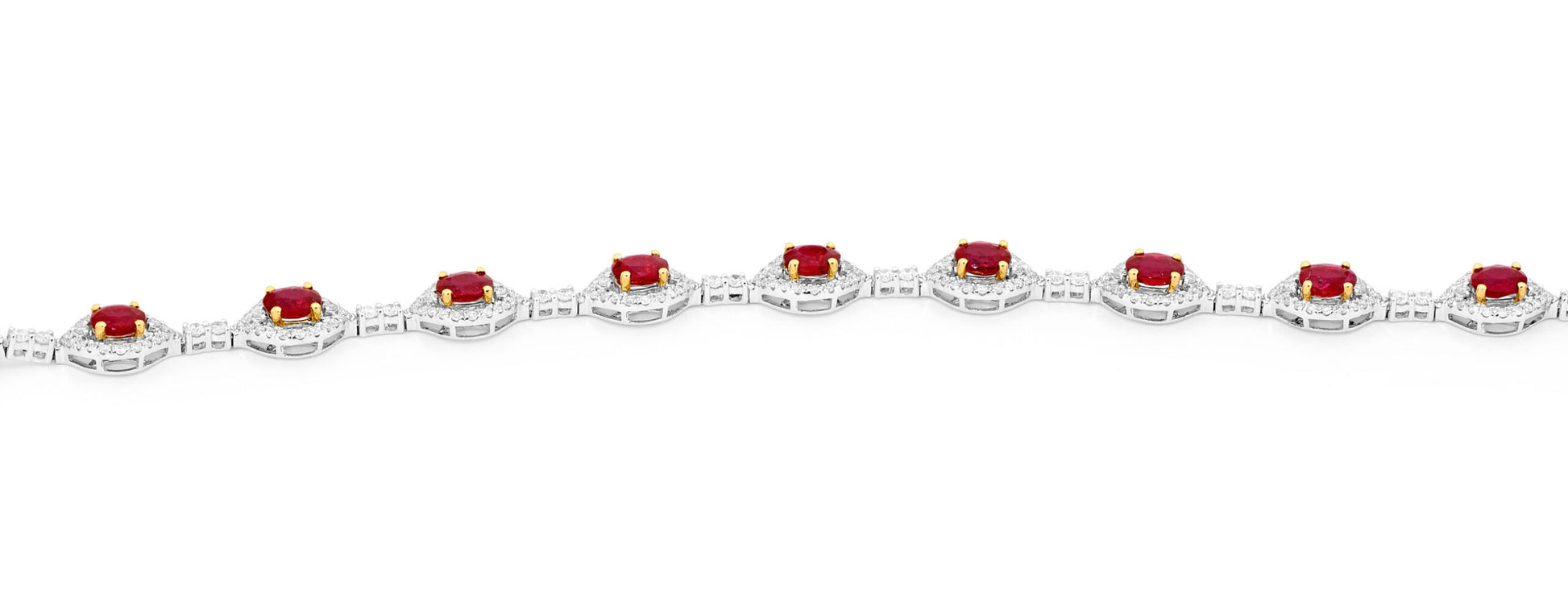 Ruby and Round Brilliant Cut Diamond Bracelet image 1