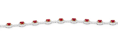 Ruby and Round Brilliant Cut Diamond Bracelet image 1