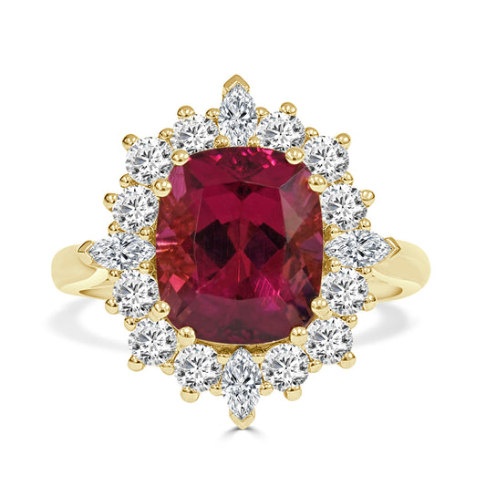 Rubellite and Diamond Dress Ring image 0