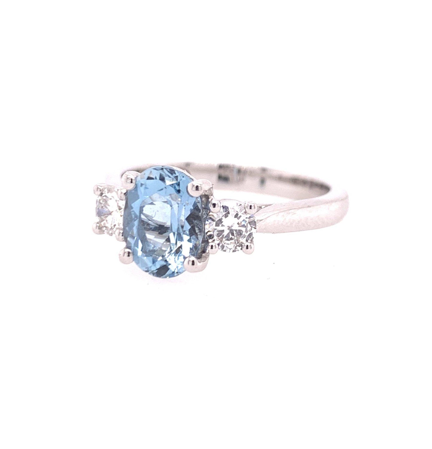 18k Oval Aquamarine Trilogy Dress Ring image 1