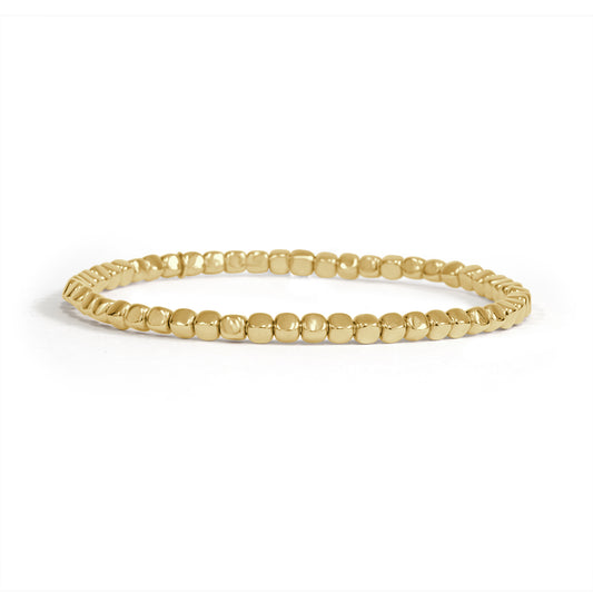 18 Carat Gold Cube Stretch Bracelet