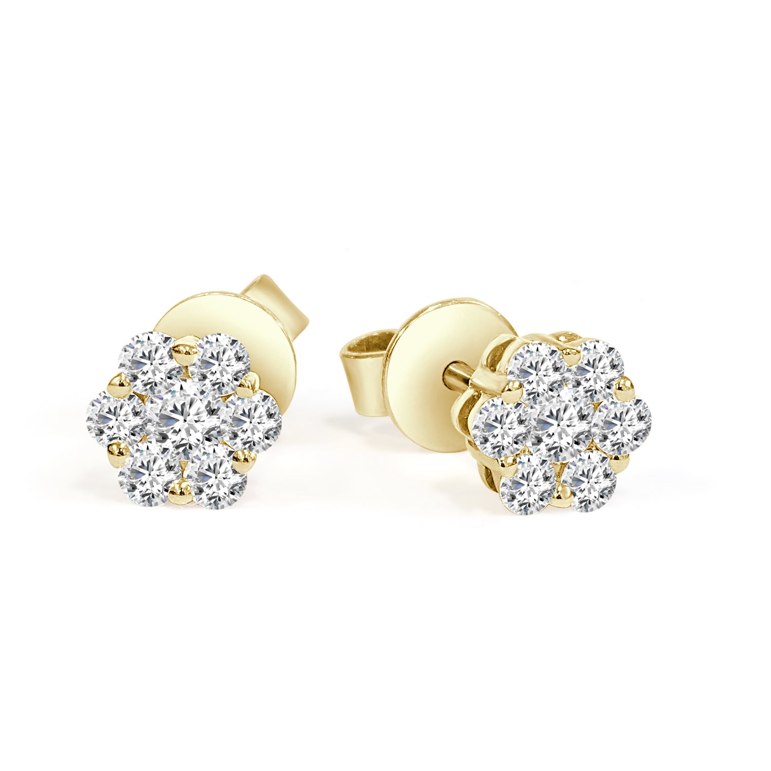 Round Brilliant Cut Diamond Cluster Studs image 0