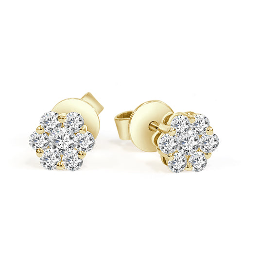 Round Brilliant Cut Diamond Cluster Studs image 0
