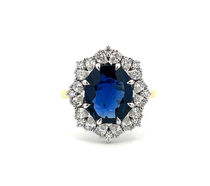 Sapphire and Diamond Halo Dress Ring image 0