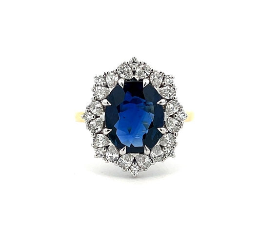Sapphire and Diamond Halo Dress Ring image 0