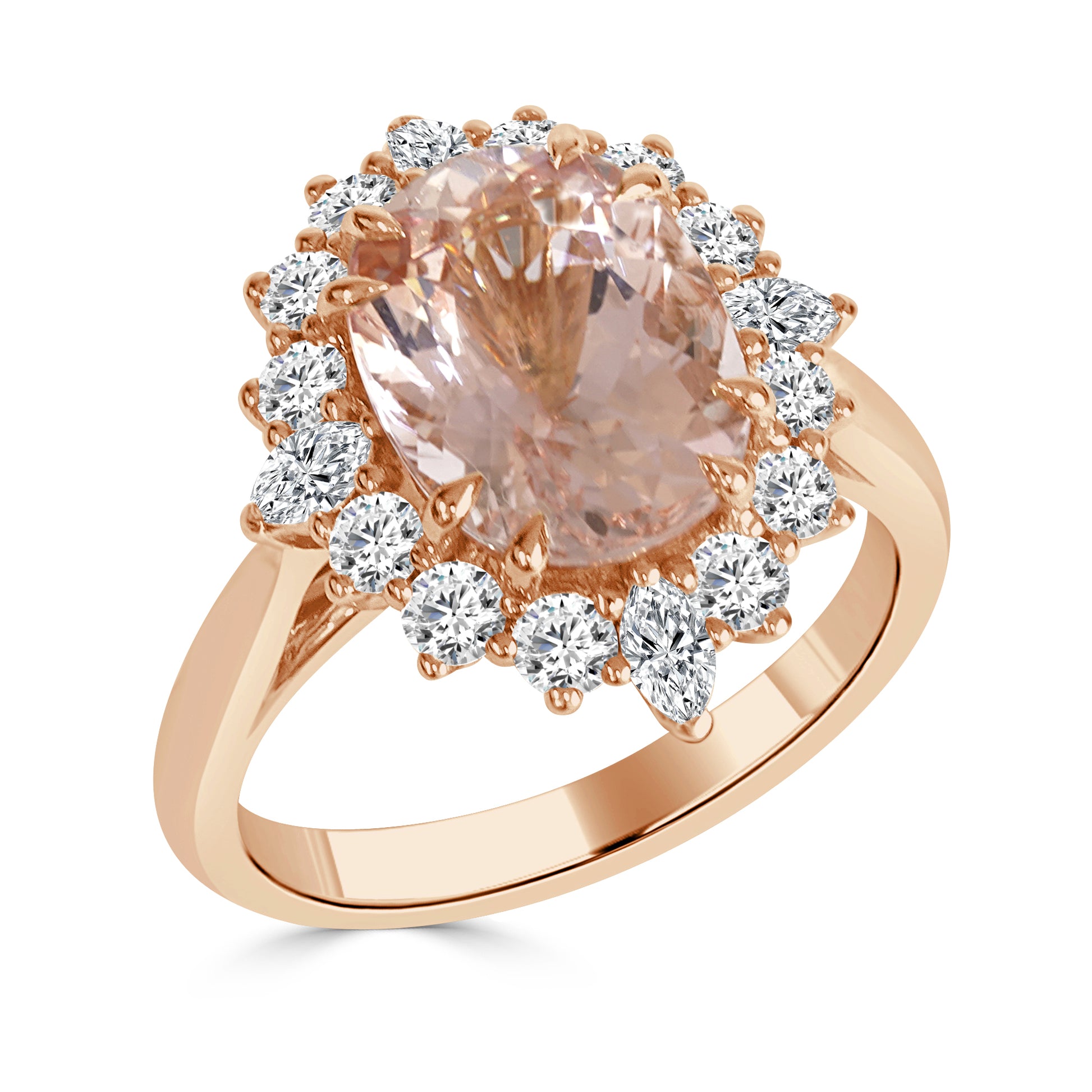 Pink Morganite and Diamond Dress Ring image 1