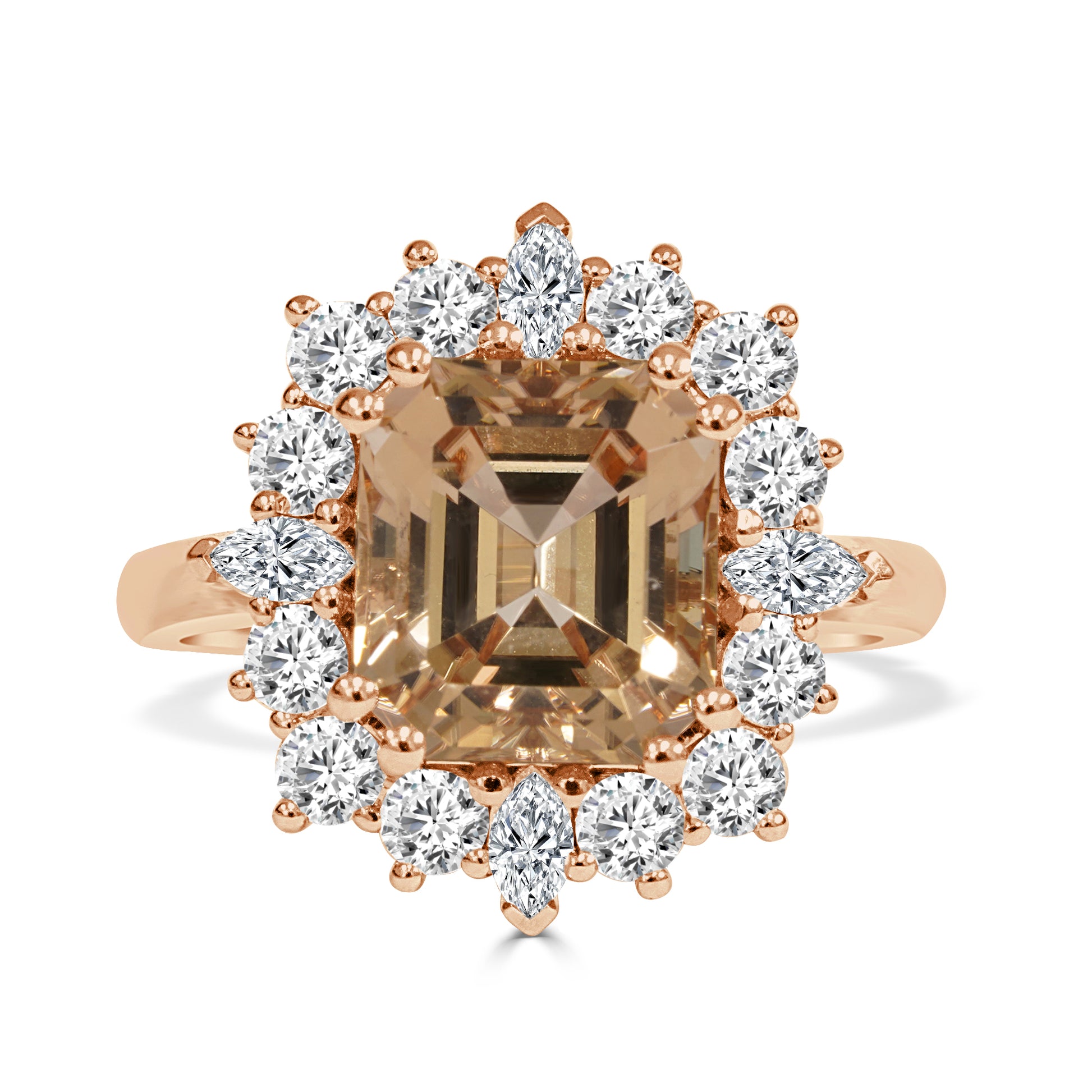 Peach Tourmaline and Diamond Dress Ring image 0