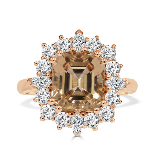 Peach Tourmaline and Diamond Dress Ring image 0