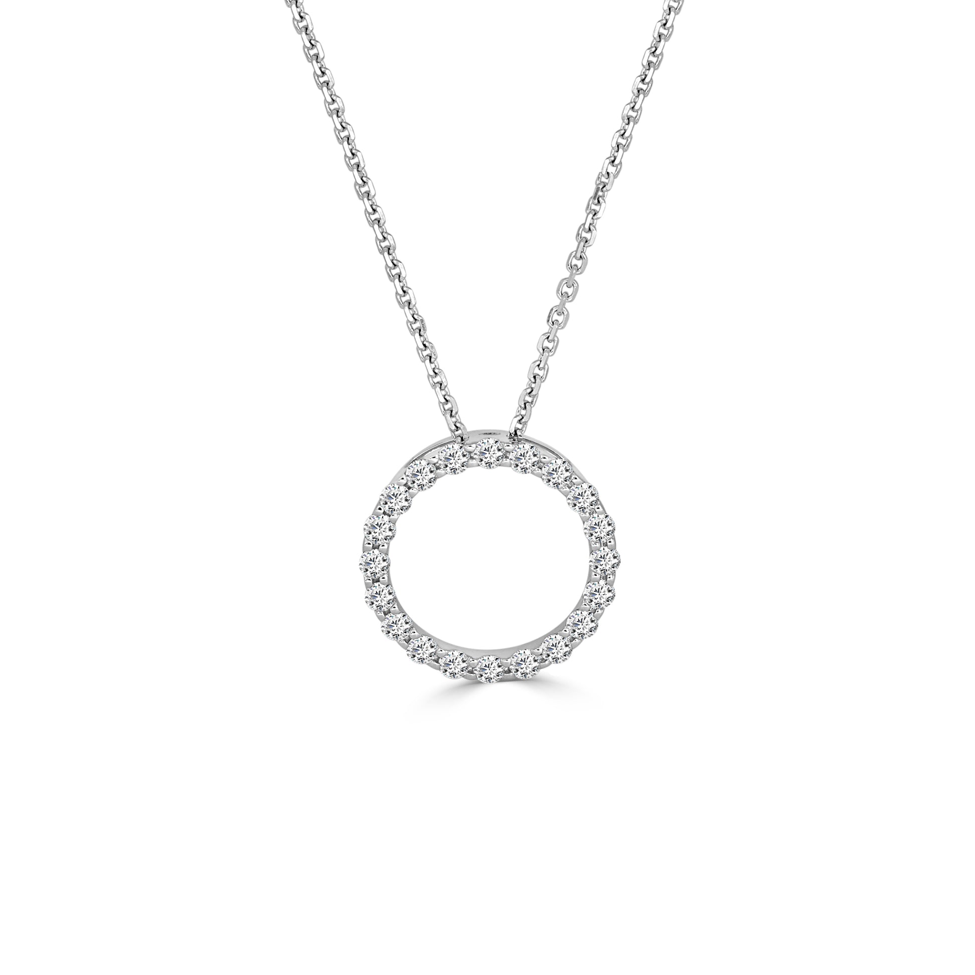 Round Brilliant Cut Diamond Circle Pendant image 0