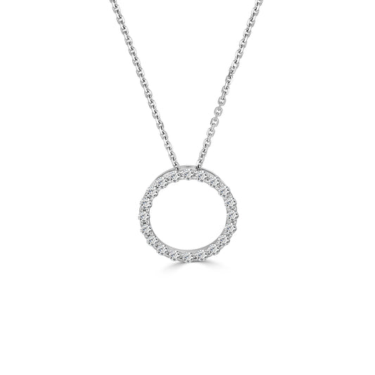 Round Brilliant Cut Diamond Circle Pendant image 0