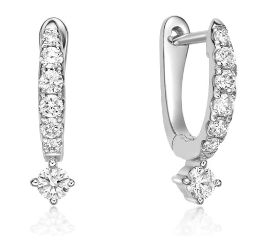 Round Brilliant Cut Huggie Earrings image 0