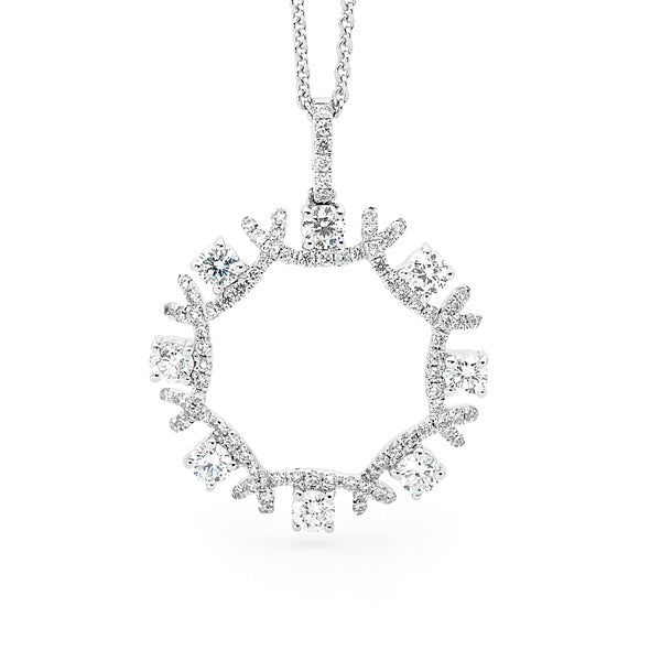 Round Brilliant Cut Diamond Snowflake Pendant image 0
