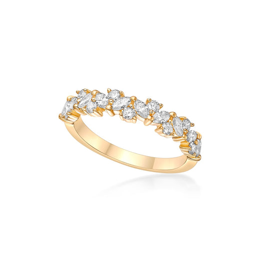 Round Brilliant Cut and Marquise Diamond Dress Ring image 0