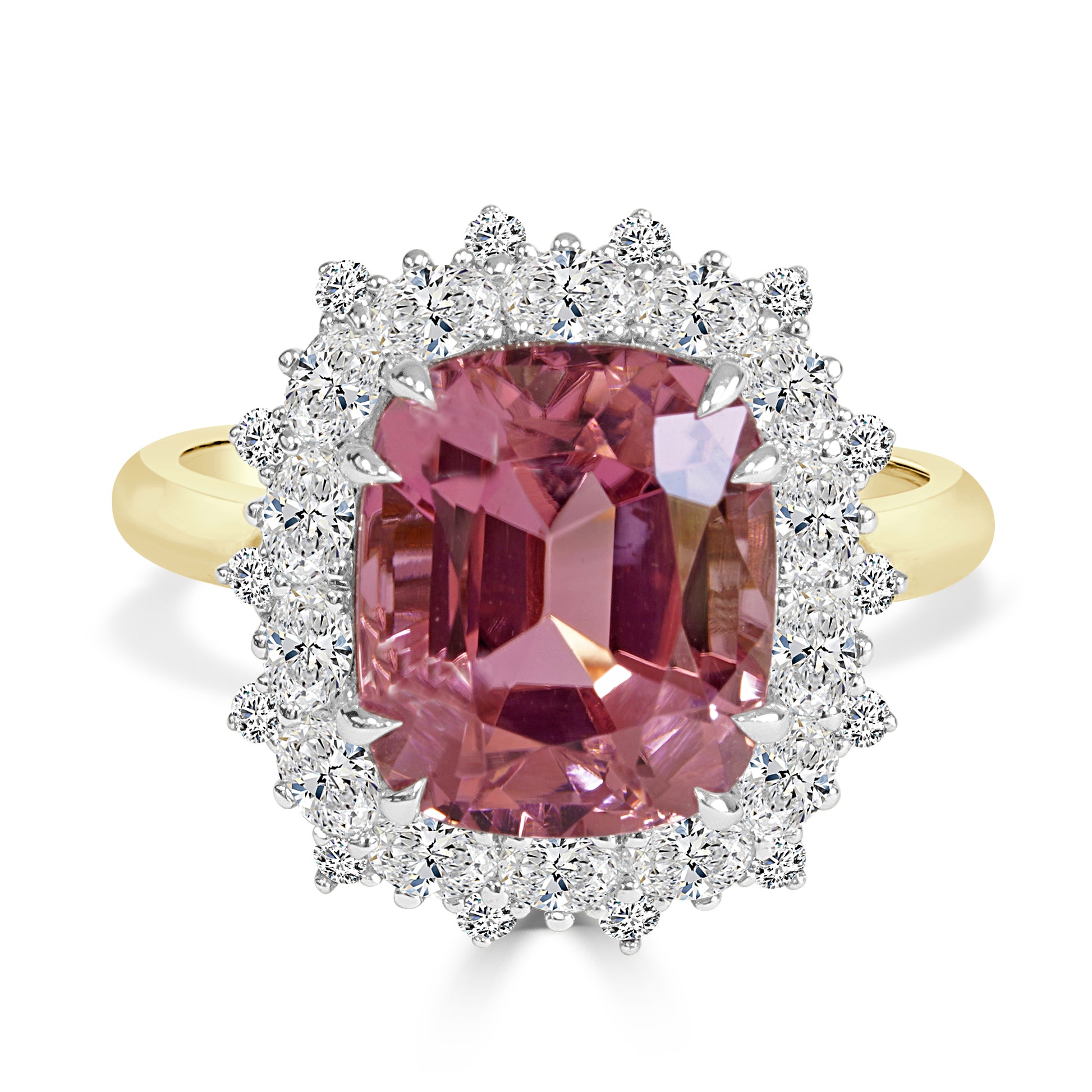 Pink Tourmaline and Diamond Halo Dress Ring image 0