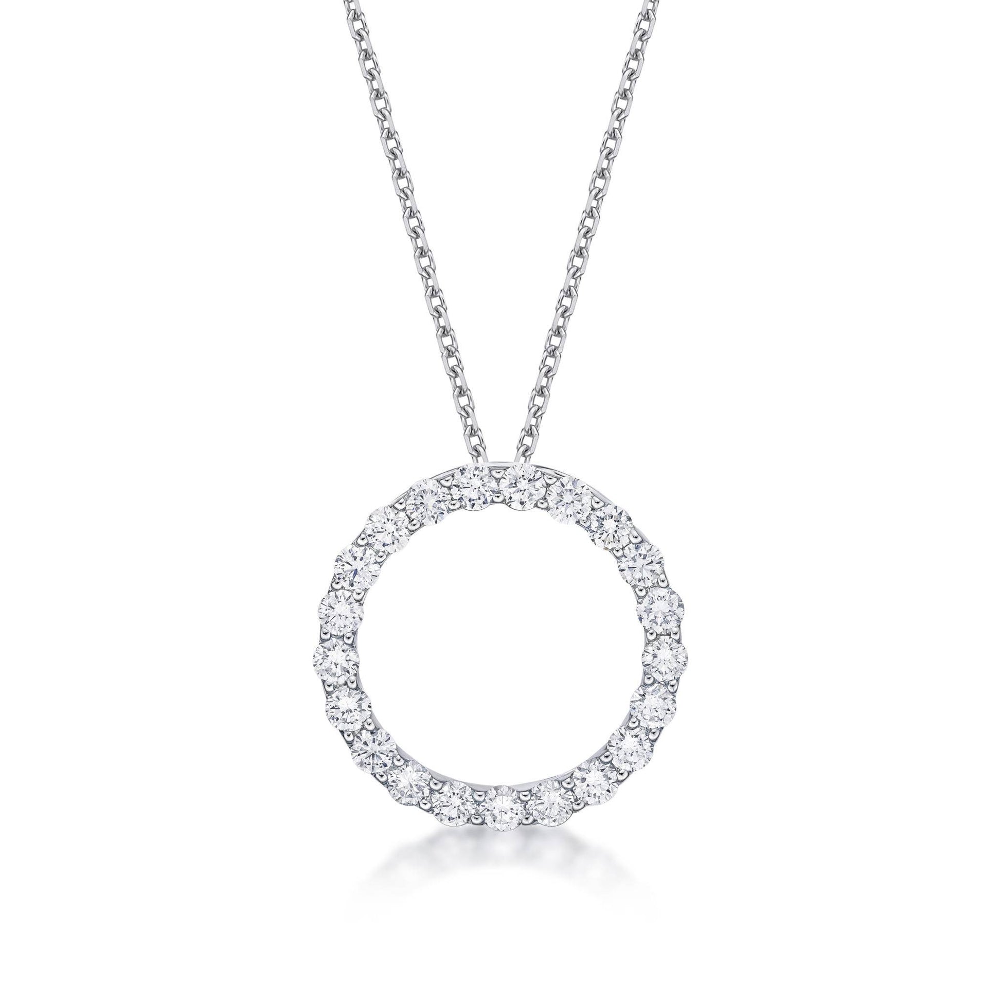 18k 1.00 Carat Diamond Circle Pendant image 0