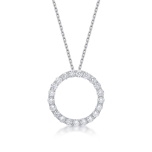 18k 1.00 Carat Diamond Circle Pendant image 0