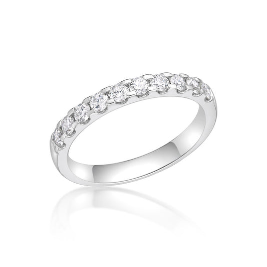 Round Brilliant Cut Diamond Claw Set Band image 0
