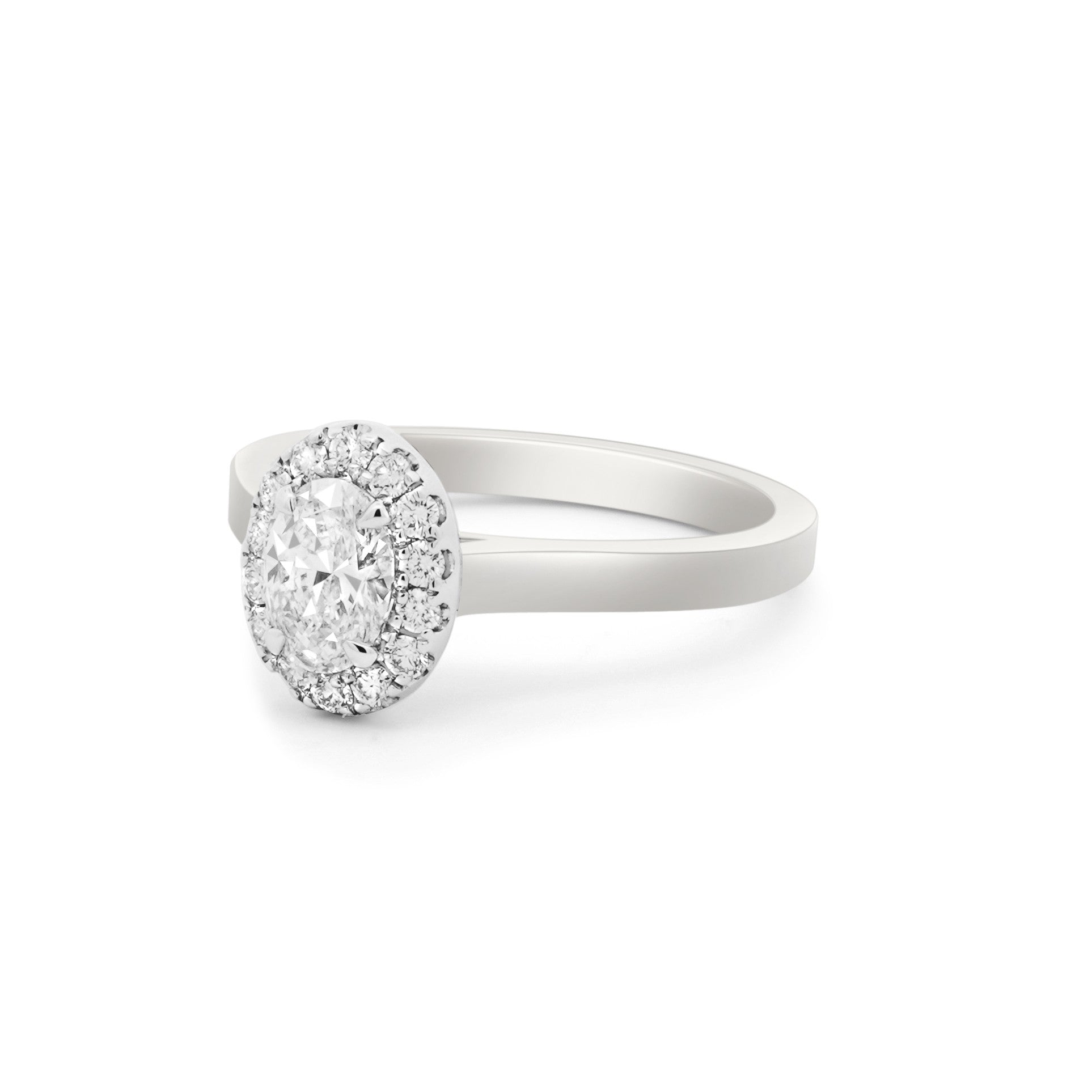 18K Oval Diamond Halo Engagement Ring image 1
