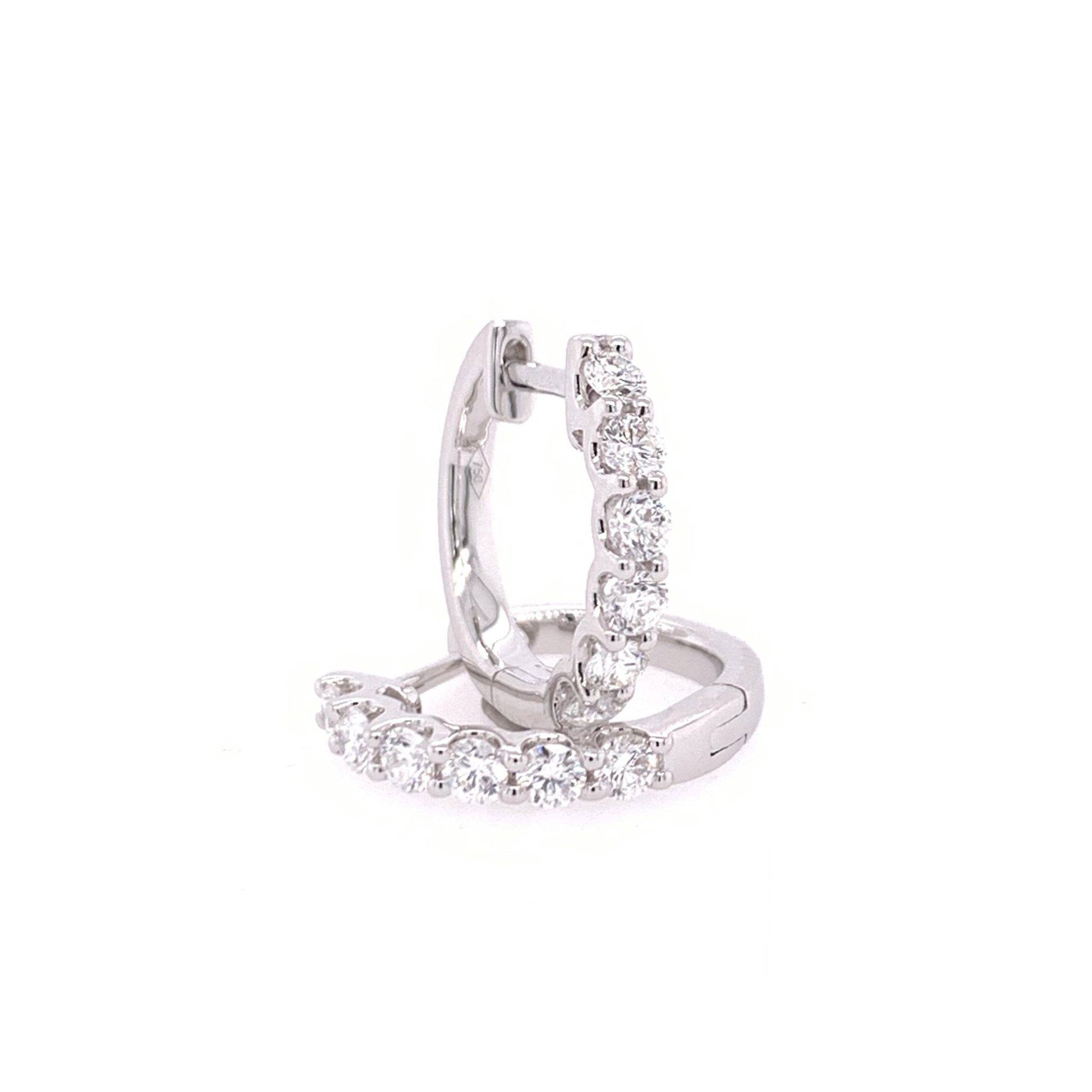 18k 2 Ct Claw Set Diamond Huggies image 1