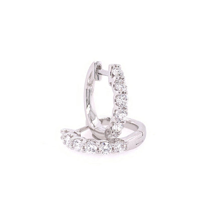 18k 2 Ct Claw Set Diamond Huggies image 1