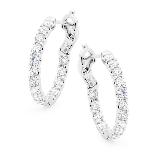 Round Brilliant Cut Diamond Hoop Earrings image 0