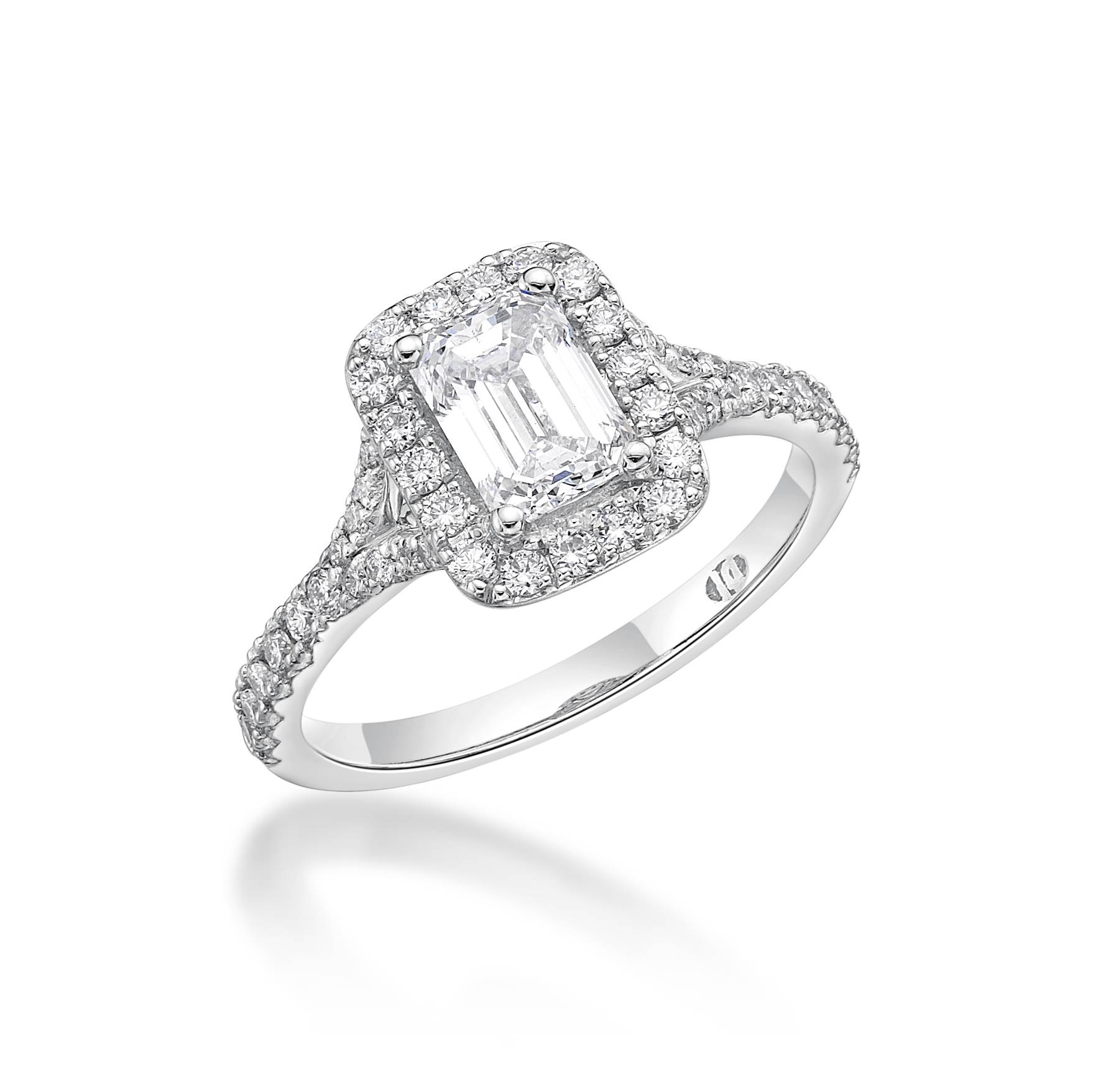 Halley - Emerald Cut Diamond Engagement Ring image 1