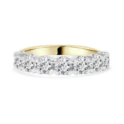 Round Brilliant Cut Diamond Claw Set Band image 0