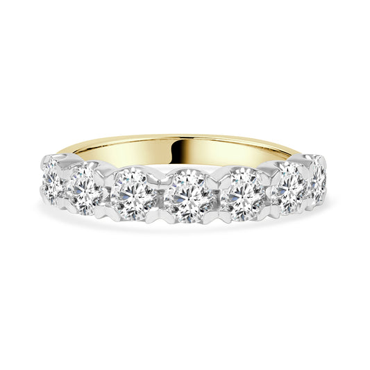 Round Brilliant Cut Diamond Claw Set Band image 0