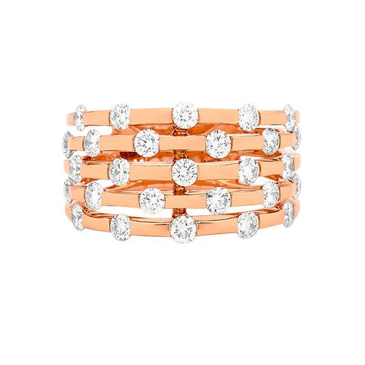 Rose gold Round Brilliant Cut Diamond Dress Ring image 0
