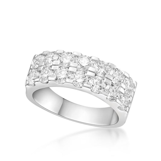 Double Row Round Brilliant Cut Dress Ring image 0