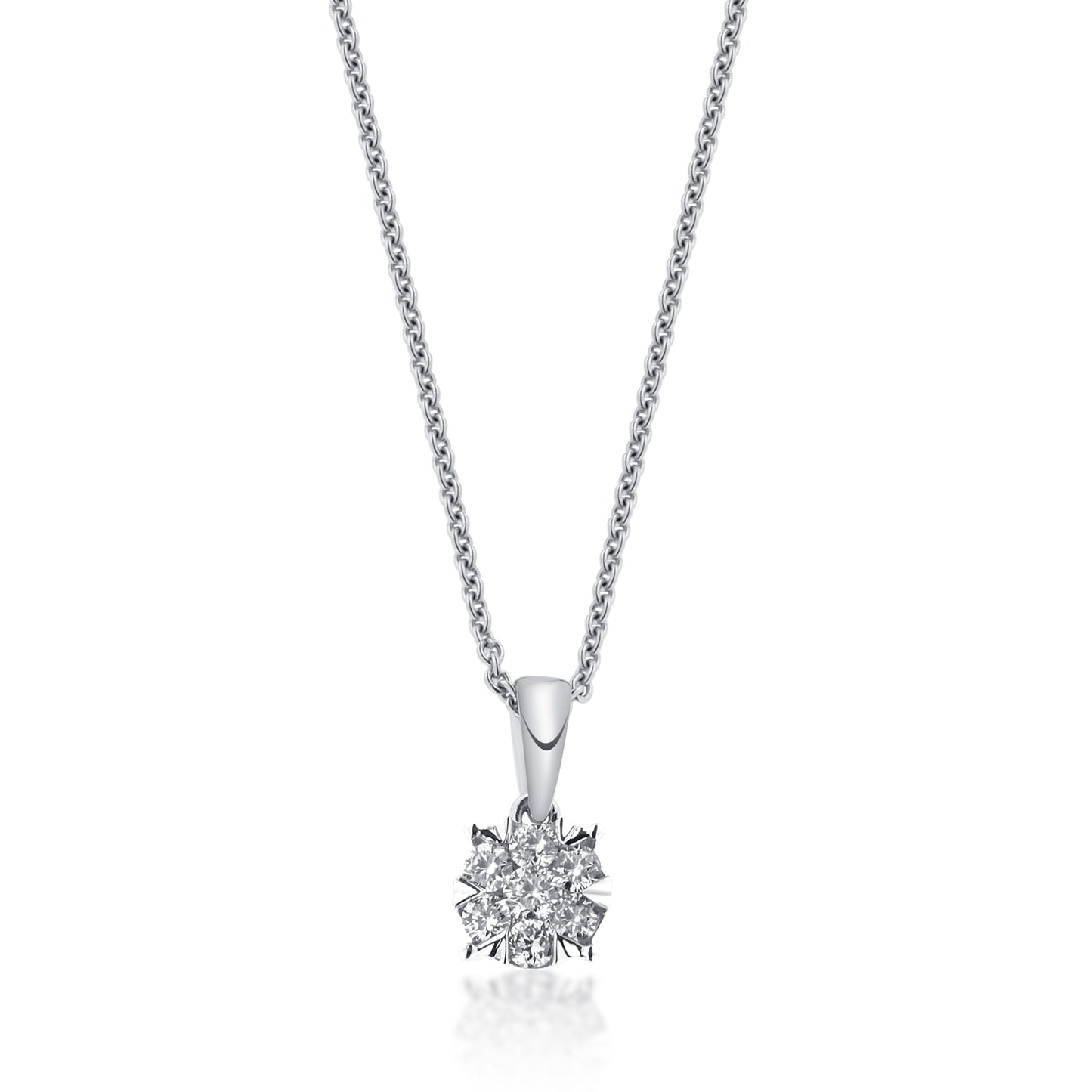 9k 0.20 Carat Diamond Cluster Pendant image 0