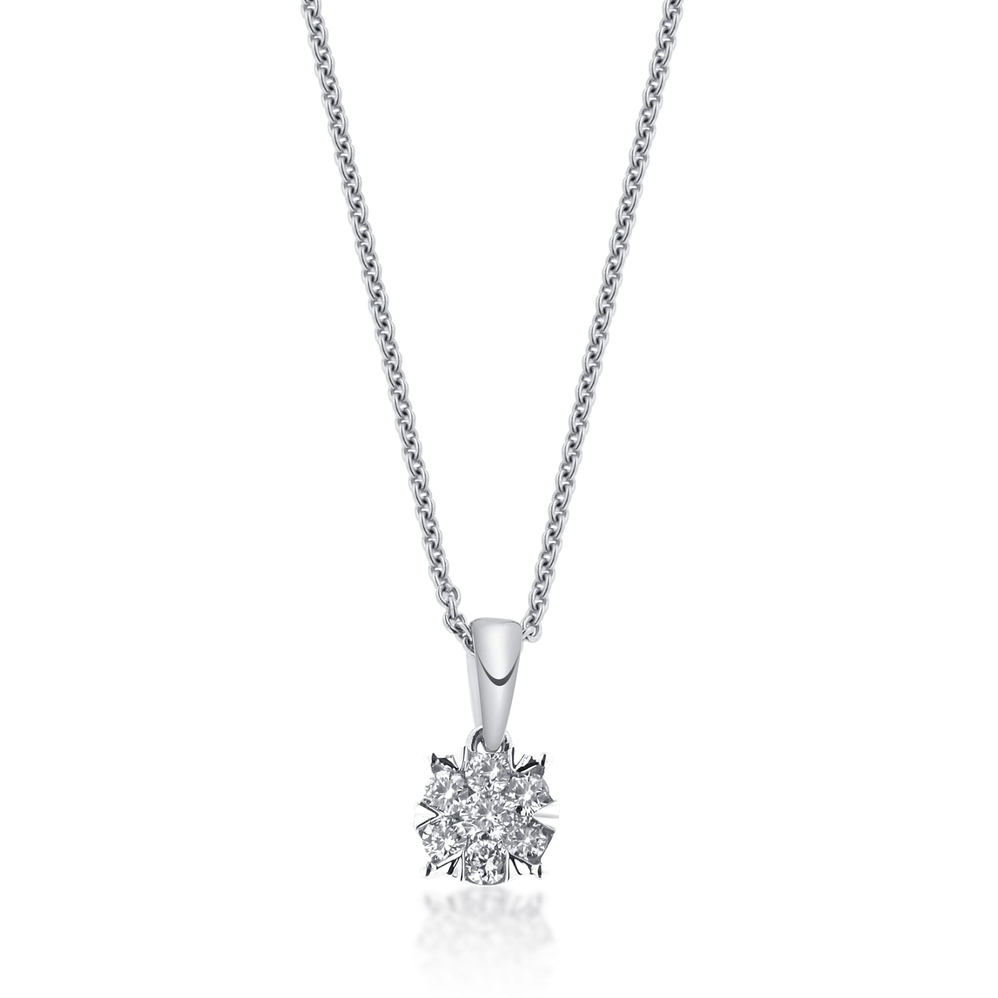 9k 0.20 Carat Diamond Cluster Pendant image 0