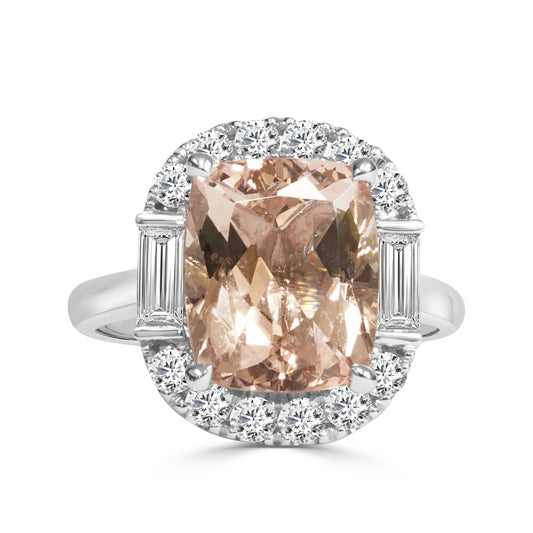 Peach Morganite and Diamond Dress Ring image 0