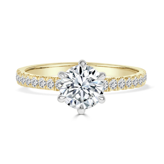 1 Carat Round Brilliant Cut Diamond Engagement Ring image 0