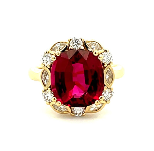 Rubellite and Diamond Dress Ring image 0