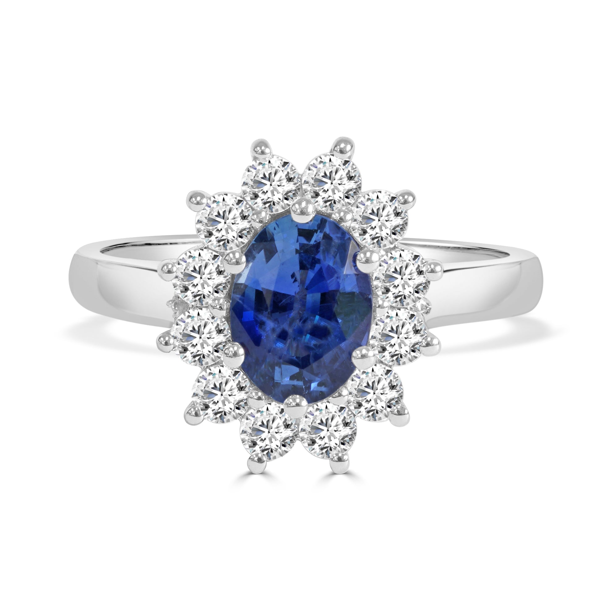 Ceylon Sapphire and Round Brilliant Cut Diamond Ring image 0