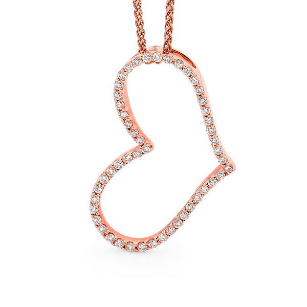 Round Brilliant Cut Diamond Heart Diamond Pendant image 0