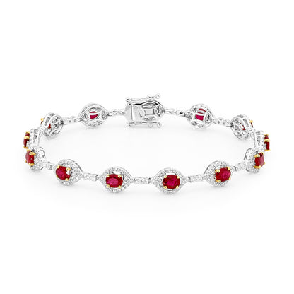 Ruby and Round Brilliant Cut Diamond Bracelet image 0