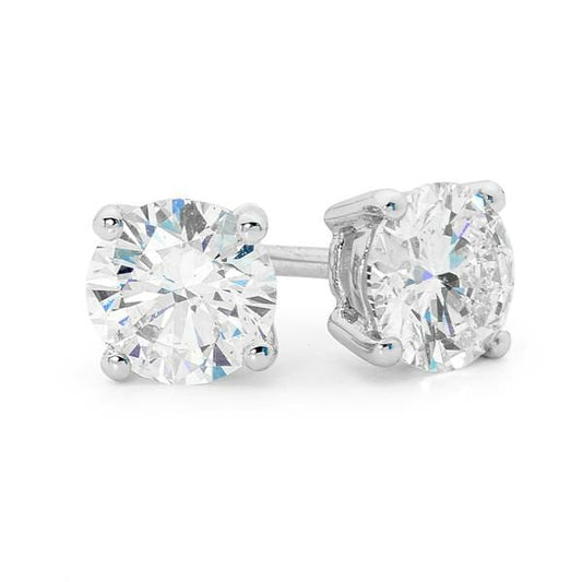 Round Brilliant Cut Diamond Stud Earrings image 0
