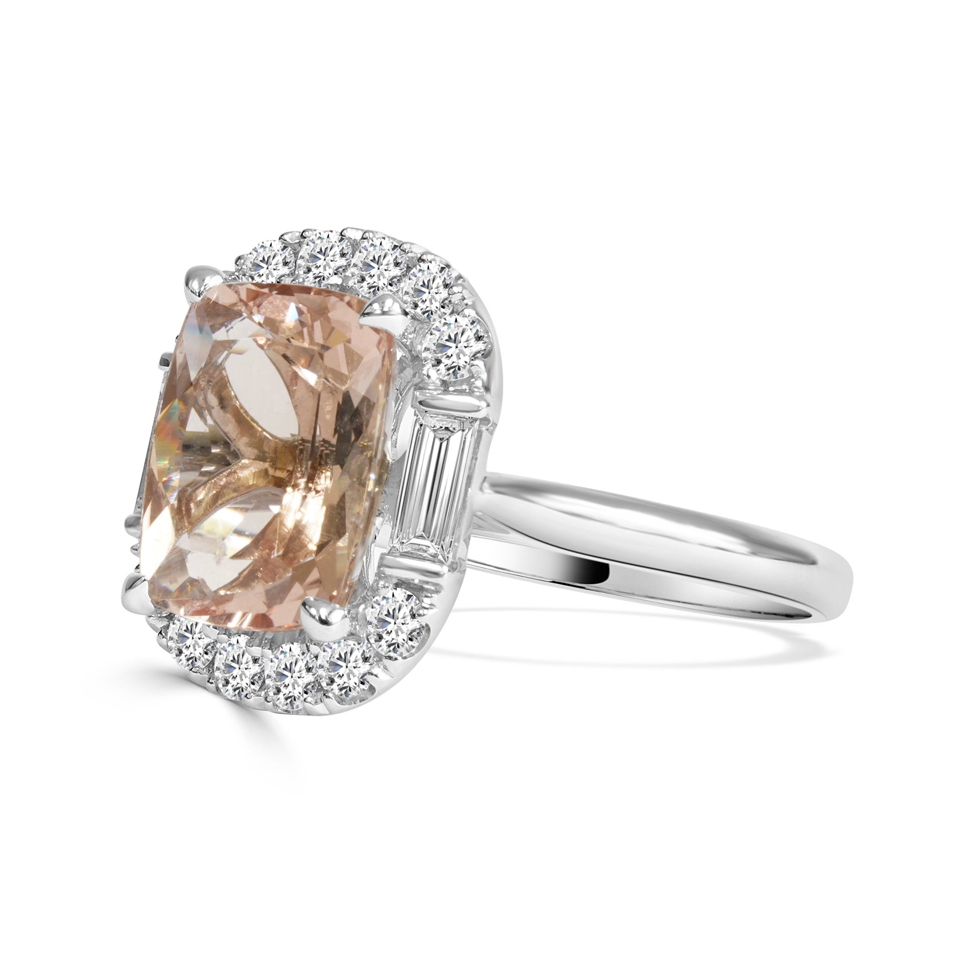 Peach Morganite and Diamond Dress Ring image 1