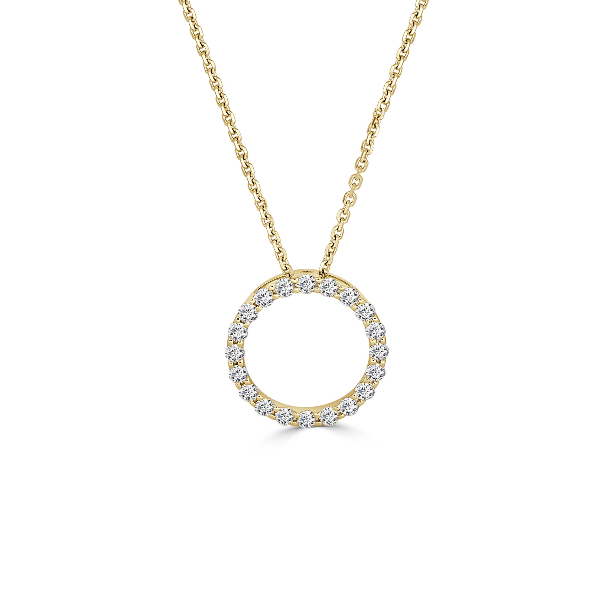 Round Brilliant Cut Diamond Circle Pendant image 1