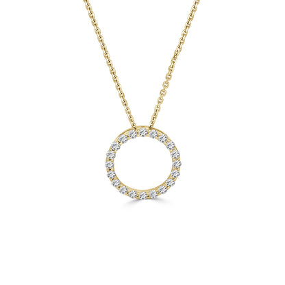 Round Brilliant Cut Diamond Circle Pendant image 1