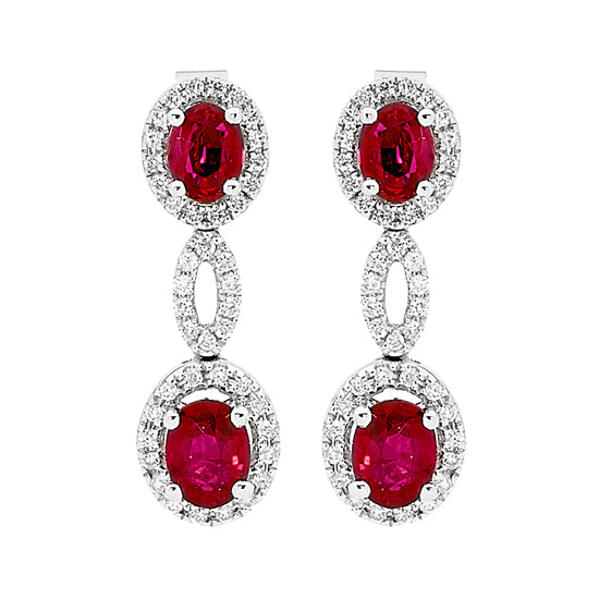 Ruby and Diamond Drop Earrings image 0