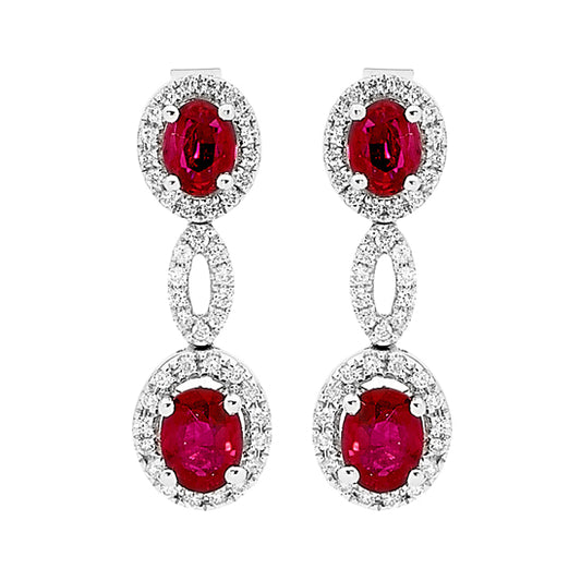 Ruby and Diamond Drop Earrings image 0
