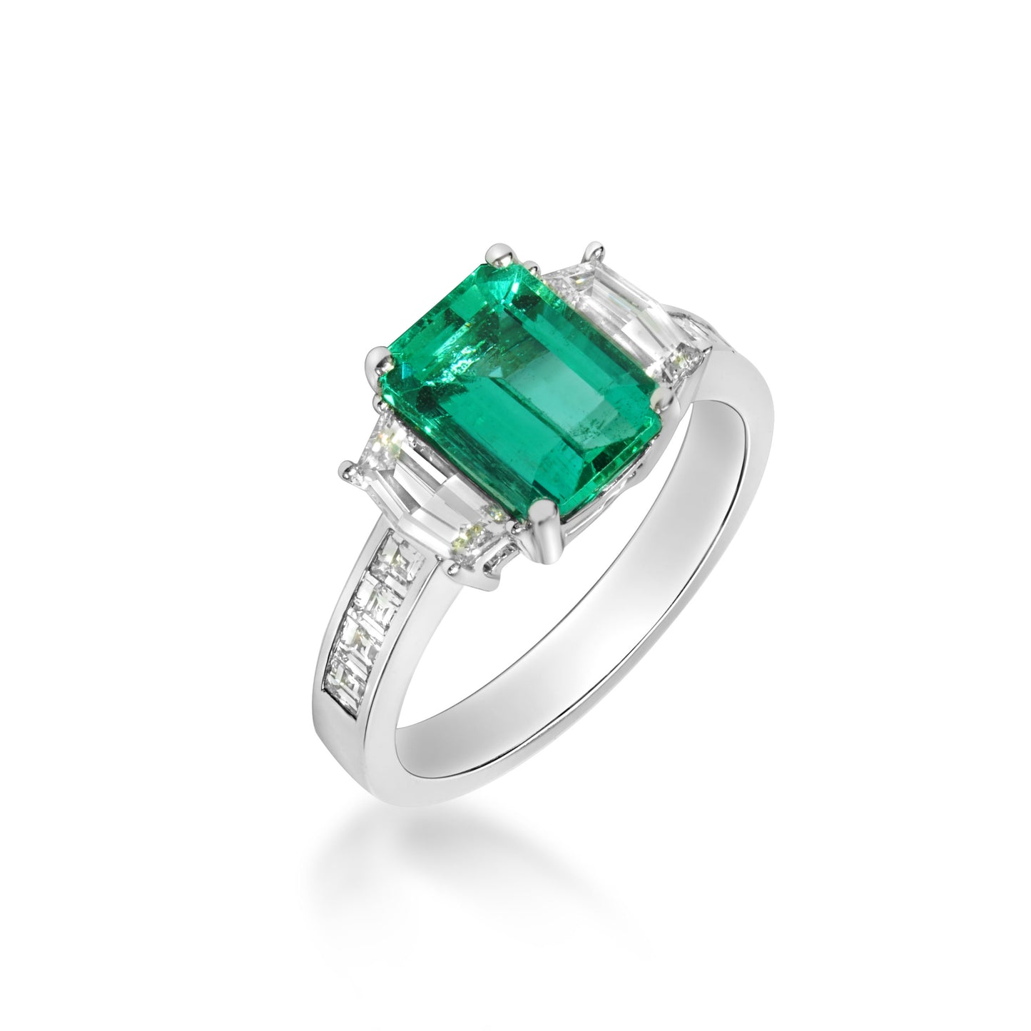 Emerald and Diamond Dress Ring image 1
